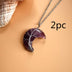 Moon Natural Stone Amethyst Tree Of Life Necklace Handmade Fortune Tree - Minihomy