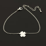 Four Petals Three Leaf Bracelet Charm Woman Jewelry Stainless Steel Friend Gift