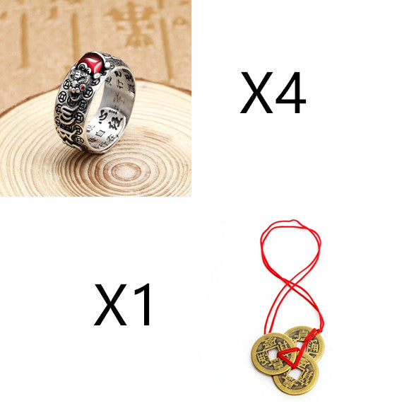 Little Pixiu Heart Sutra Ring Men And Women Lucky - Minihomy