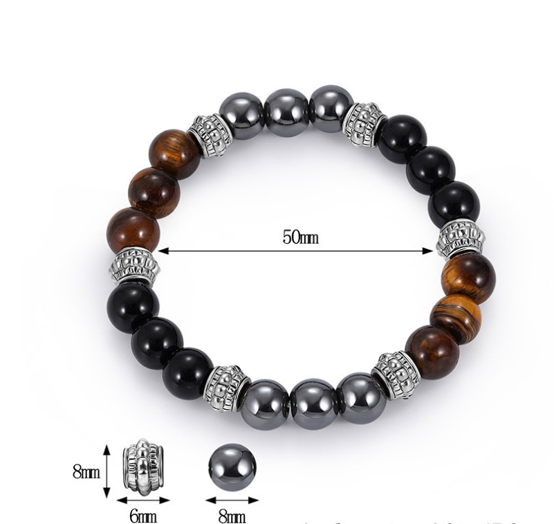 Black frosted stone tiger eye bracelet - Minihomy