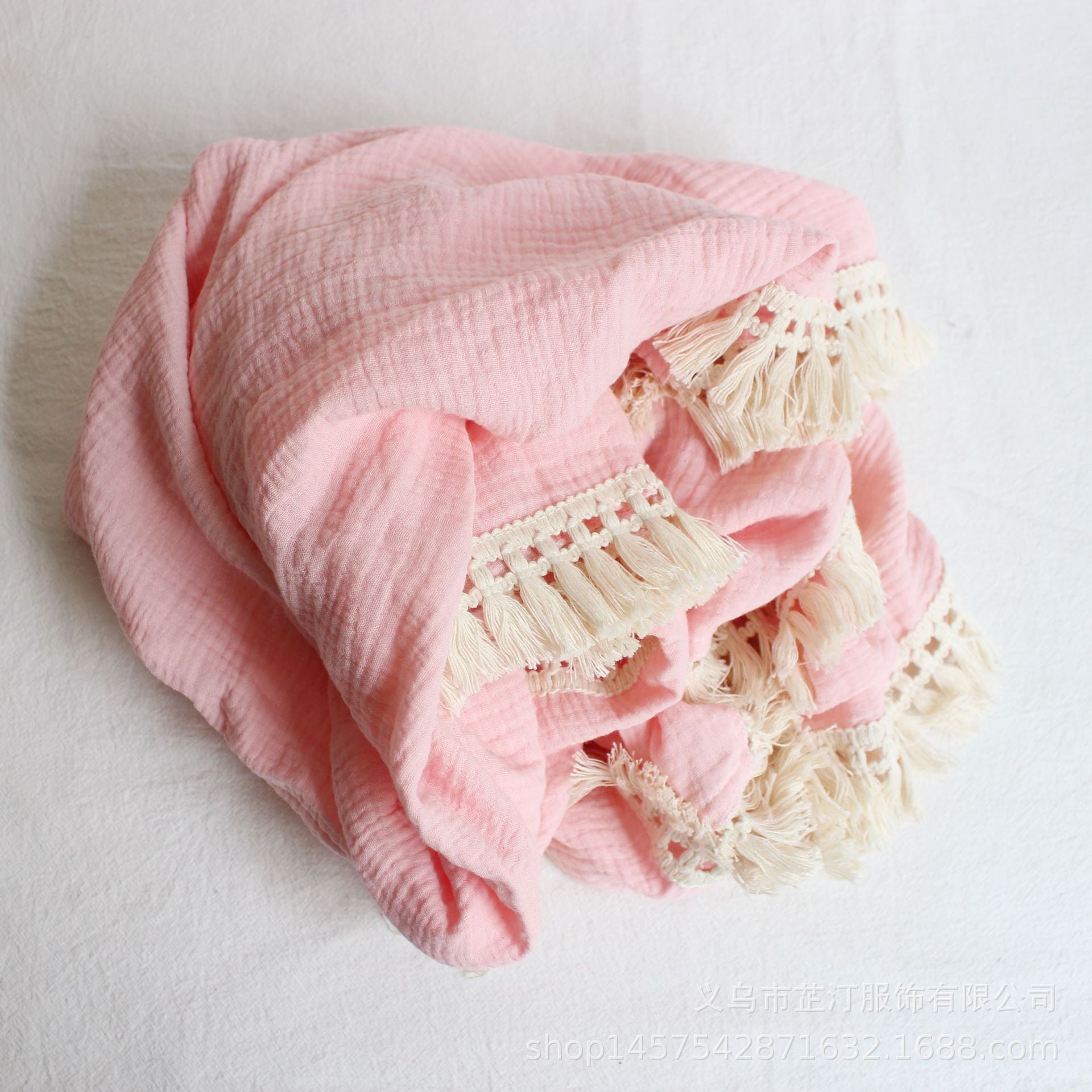 Baby Cotton Double Yarn Tassel Bath Towel