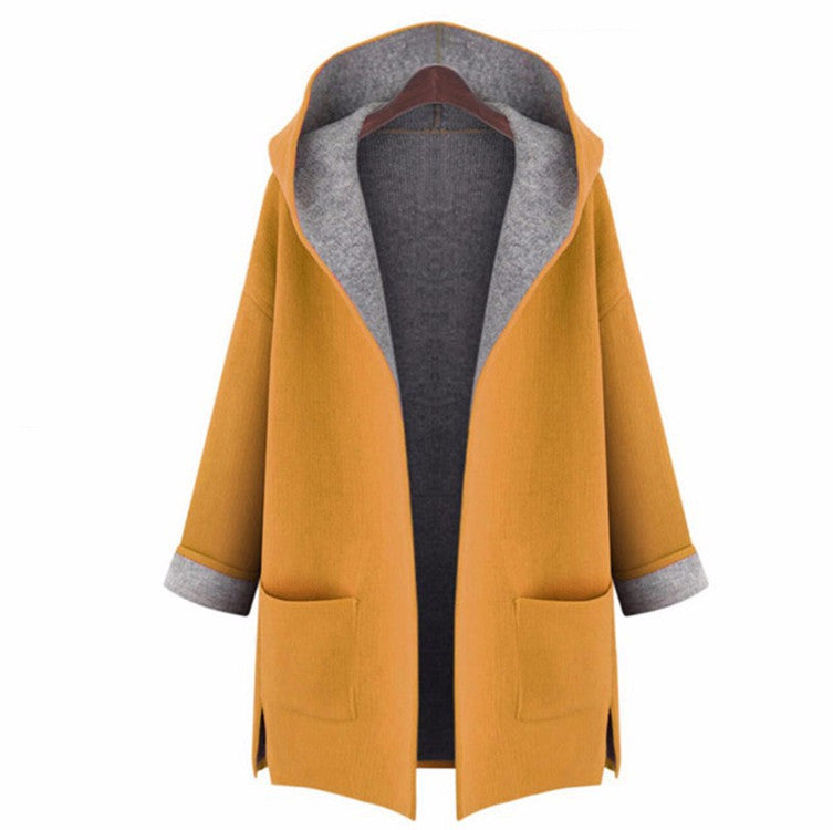 Women Autumn Winter Jacket Hooded cardigan