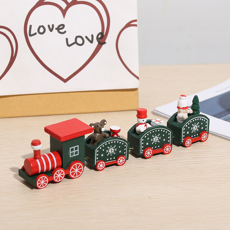 Wooden Christmas Train Decorations