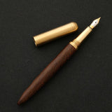 Wood Fountain Pen 0.7mm Fine Nib Calligraphy Pens Writing Metal Wooden