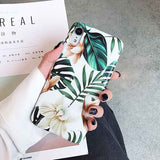 Flowers Banana Leaf Art Phone Case For IPhoneXS Max XR 6S 6 7 8 Plus X Retro Soft Floral Phone Back Case With Flowers Style