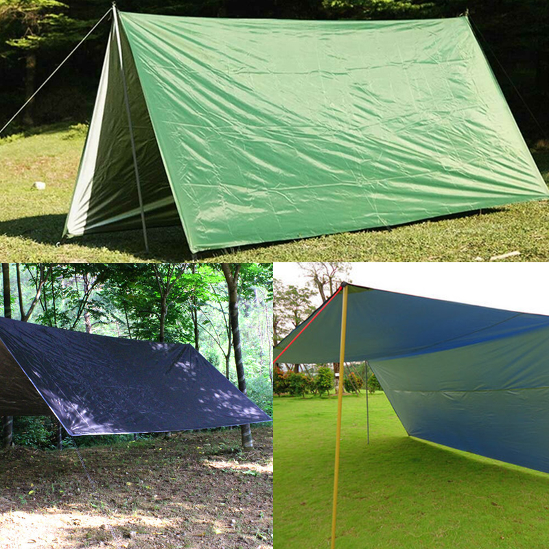 Camping Tent Tarp Shelter Hammock Cover Waterproof Rain Tarp Shelter Sunshade with Bag