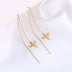 Gold Copper Dragonfly Micro-Set Zircon Long Tassel Ear Wire - Minihomy