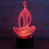 3D 7 Color Changing Yoga LED Meditation Of Acrylic Night Light Bedroom Illusion Lamp Livingroom Bedside Decor - Minihomy