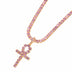 Pink color zircon Anhe pendant tennis chain suit - Minihomy