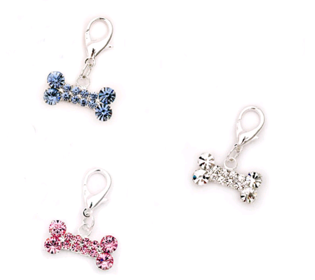 Three-row Elastic Pet Pendant Rhinestone Collar