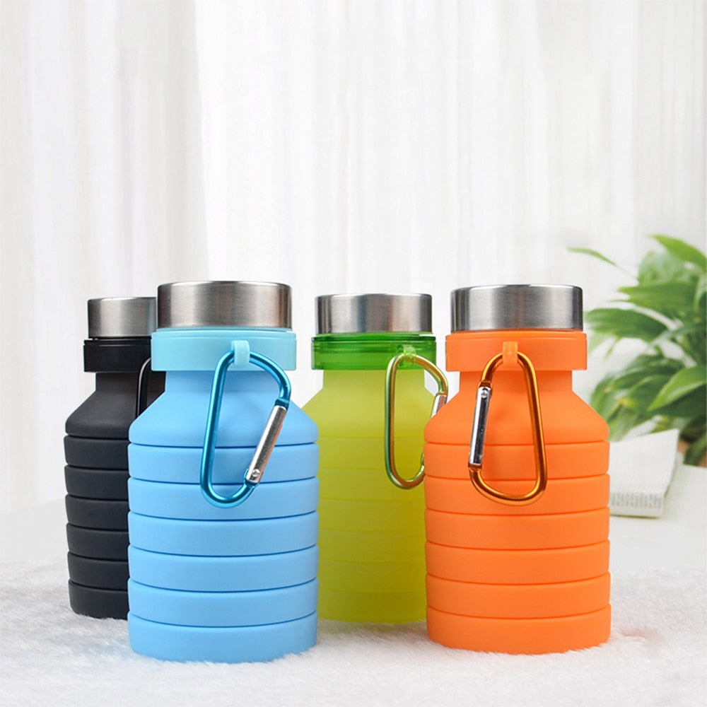 Folding Water Bottle Portable Retractable Silicone Coffee Bottle Outdoor Travel Drinking Sport Drink Kettle - Minihomy