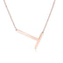 Fabulous Rose Gold Plated Stainless Steel Initial Letter Pendant Necklace - Minihomy