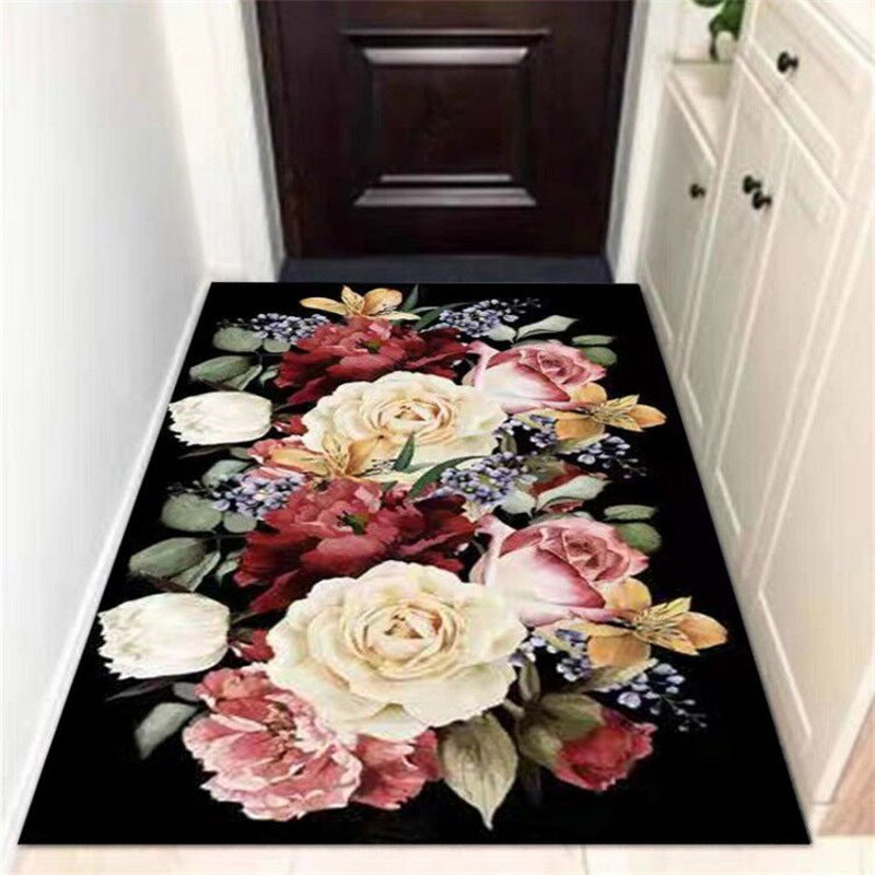 Carpet With Big Flower Retro Classical Floral Rugs - Minihomy