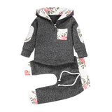 Multicolor Embroidery Plaid Plush Hoodie Suit