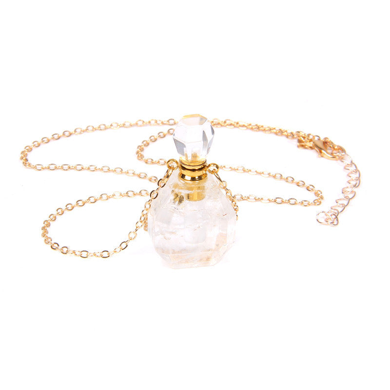 Perfume bottle crystal pendant necklace - Minihomy