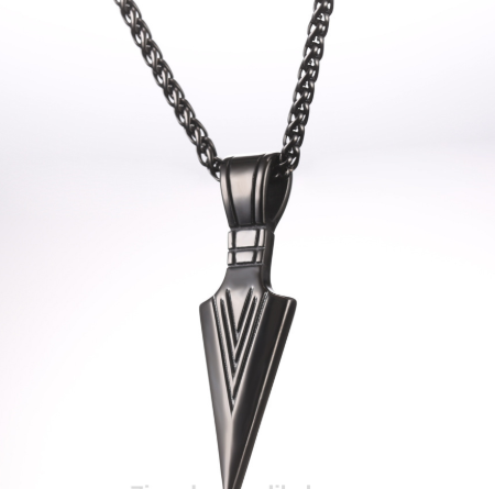 Men stainless steel spear necklace with chain - Minihomy