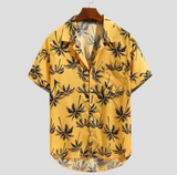 Hawaiian Holiday Print Button Casual Short Sleeve Shirt