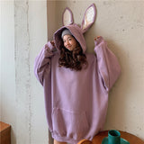 Women Cute Bunny Ear Long Sleeve Lovely Rabbit Tops Sweatshirt