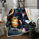 Bedding Sloth Blankets For Bed Cartoon Animal Plush Blanket Planet Star Bedding Universe Outer Space Sherpa Fleece Blanket