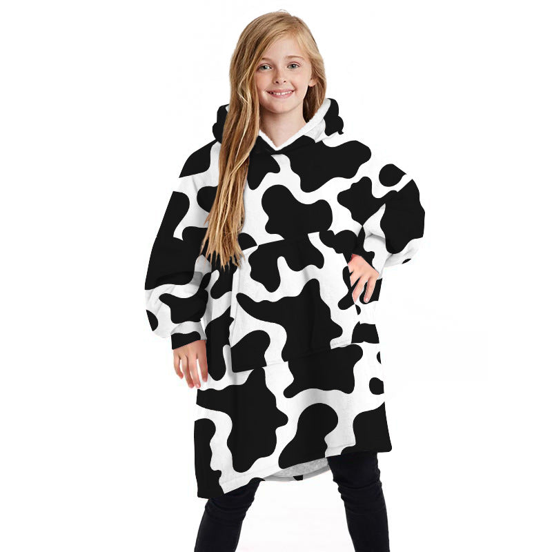 Children's Winter Home Blanket Double-sided Hoodie Pijamas