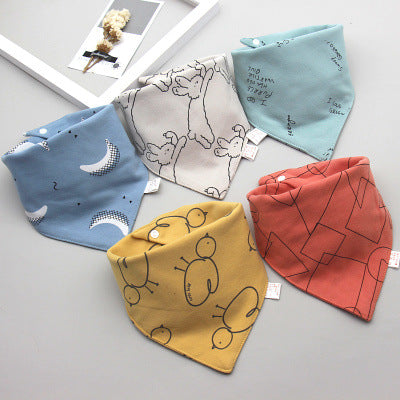 Baby saliva towel Baby Bibs Triangle Double Cotton Bandana Bibs Baby Boys Girls