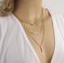 Double-layer Triangle Necklace Multi-layer Clavicle Chain - Minihomy