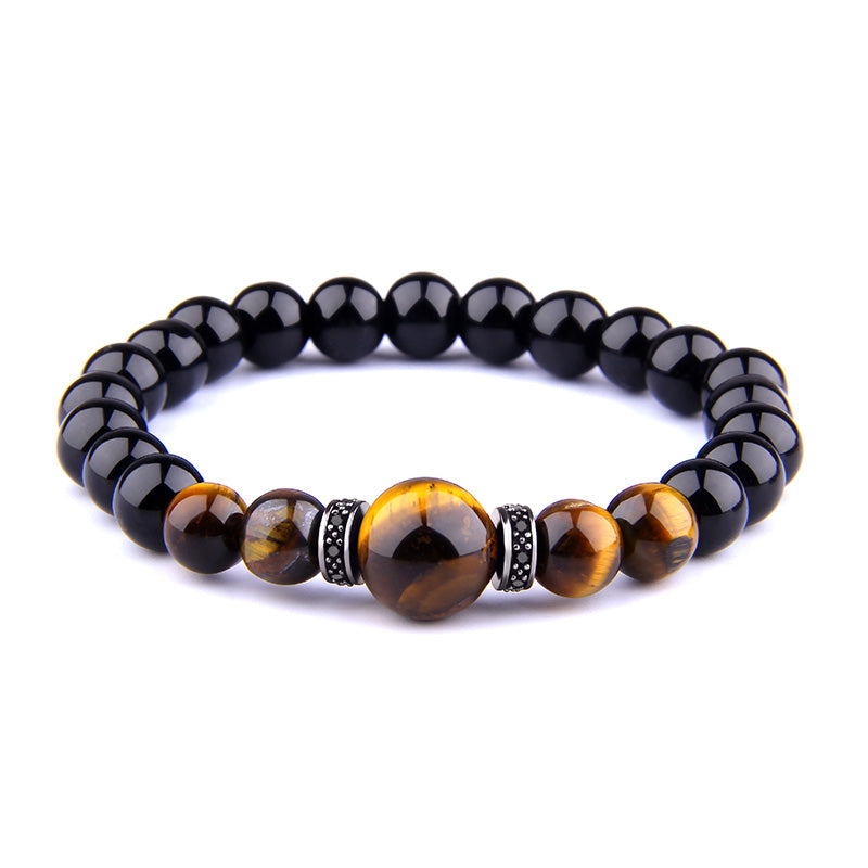 Natural Stone Bracelets Tiger Eye Beads Bracelet for Men - Minihomy