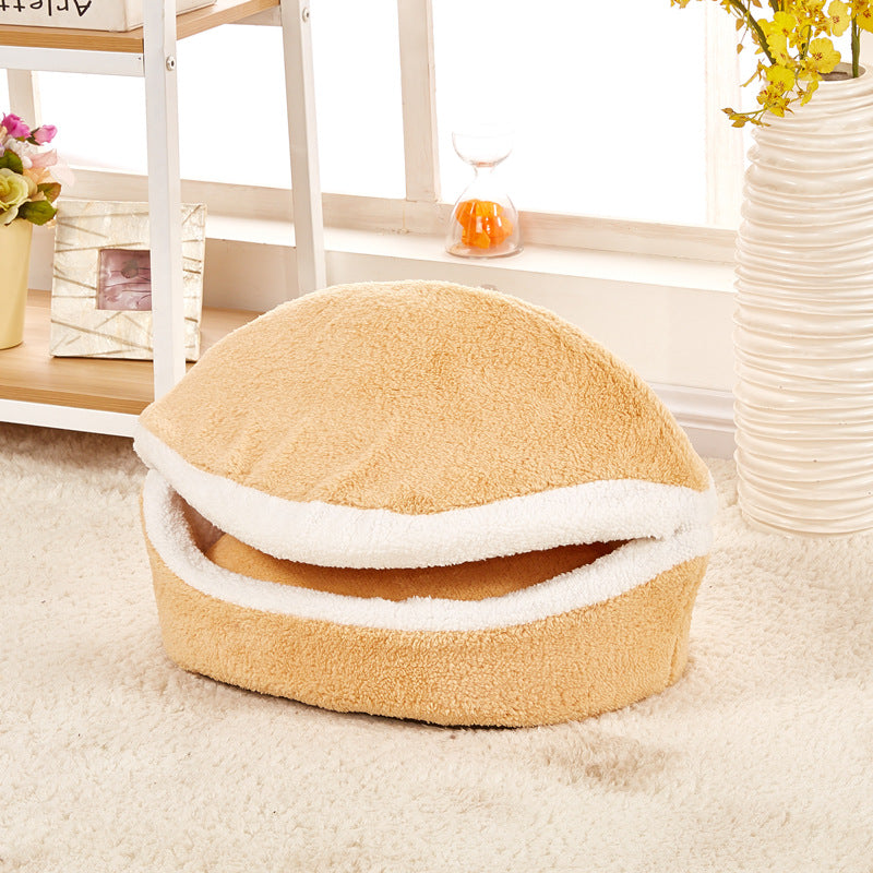 Removable cat litter dog kennel pet nest hamburger nest shell