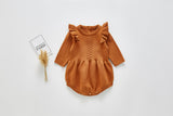 Small flying sleeve knitted baby one piece clothes