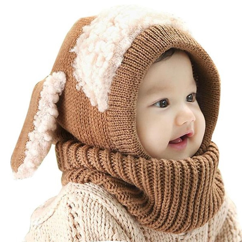 Kids Baby Winter Cotton Knitted Fur Pom Cute Children Hat