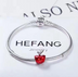 Christmas Red Apple 925 Silver Bracelete