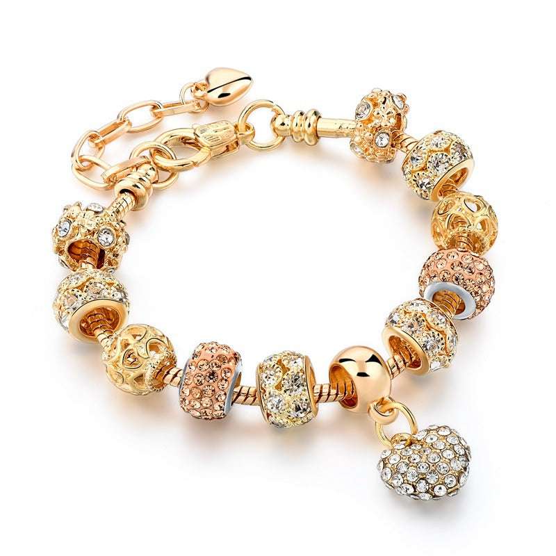 Gold-plated heart beaded bracelet - Minihomy