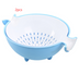 Multifunctional rotary drain basket plastic round double fruit basket washing basket - Minihomy