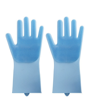 Silicone Heat-resistant Cleaning Brush Scrubbing Gloves - Minihomy