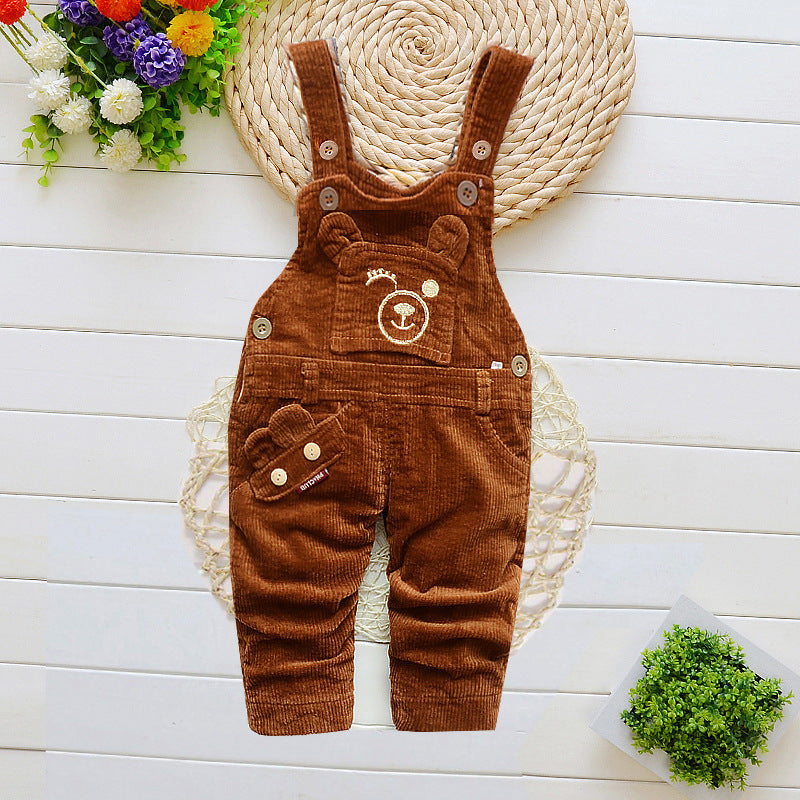 Infant Jeans Little Kids Cartoon Cute Suspenders Toldder Causal Trousers