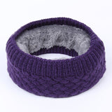 Winter warm men and women solid color wool knit plus velvet thick collar