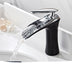 Full copper black and white hot and cold waterfall faucet - Minihomy