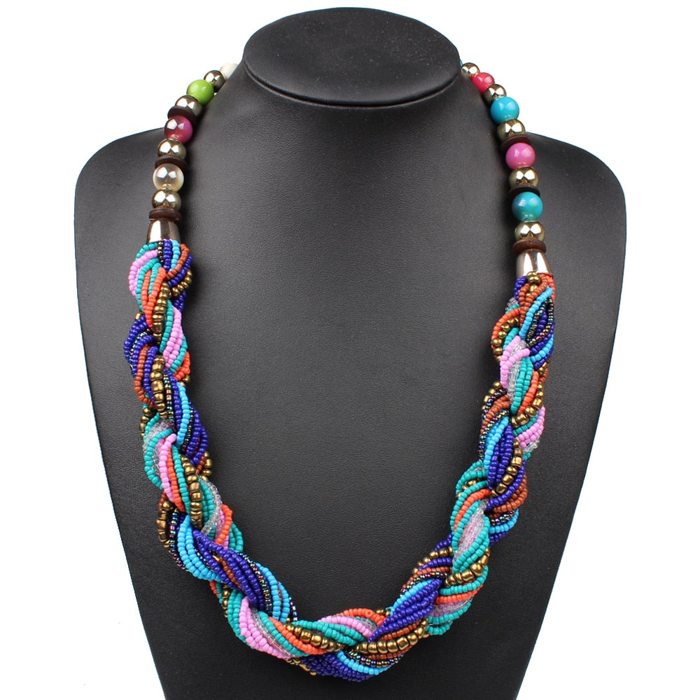 Bohemian Multicolor Beaded Necklace