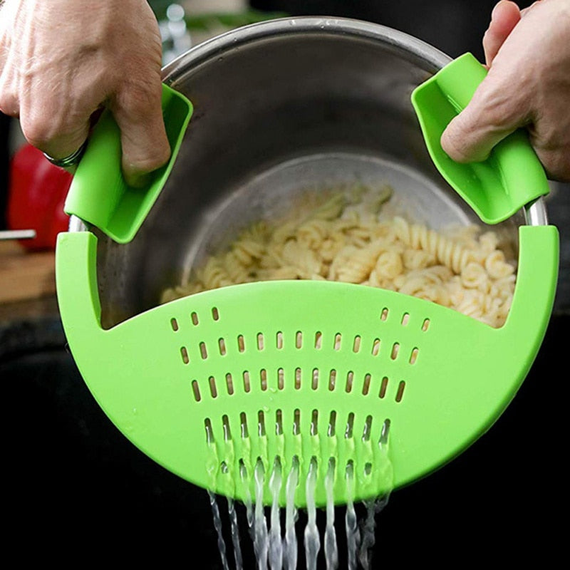 Food Oil Drainer Silicone Pot Pan Bowl Funnel Strainer