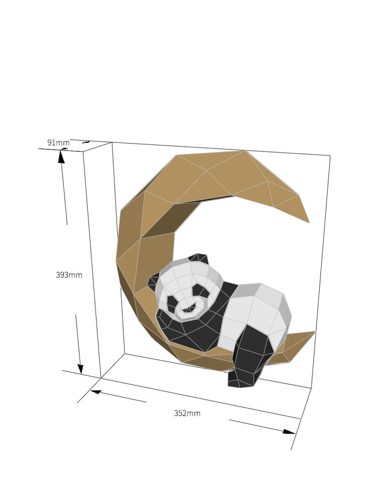 3D DIY Panda On The Moon Wall  Home Decor - Minihomy