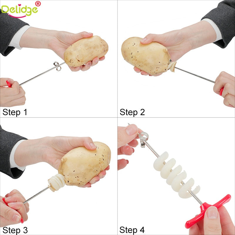 Vegetable twist knife winder Potato spiral slicer Manual rolling spiral slicer