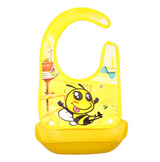 Cartoon baby PVC three-dimensional bib Increase baby bib Waterproof silicone children's dinner pocket