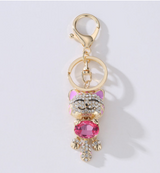 Enamel Lucky Cat Crystal Keychain Alloy Keyring For Women - Minihomy