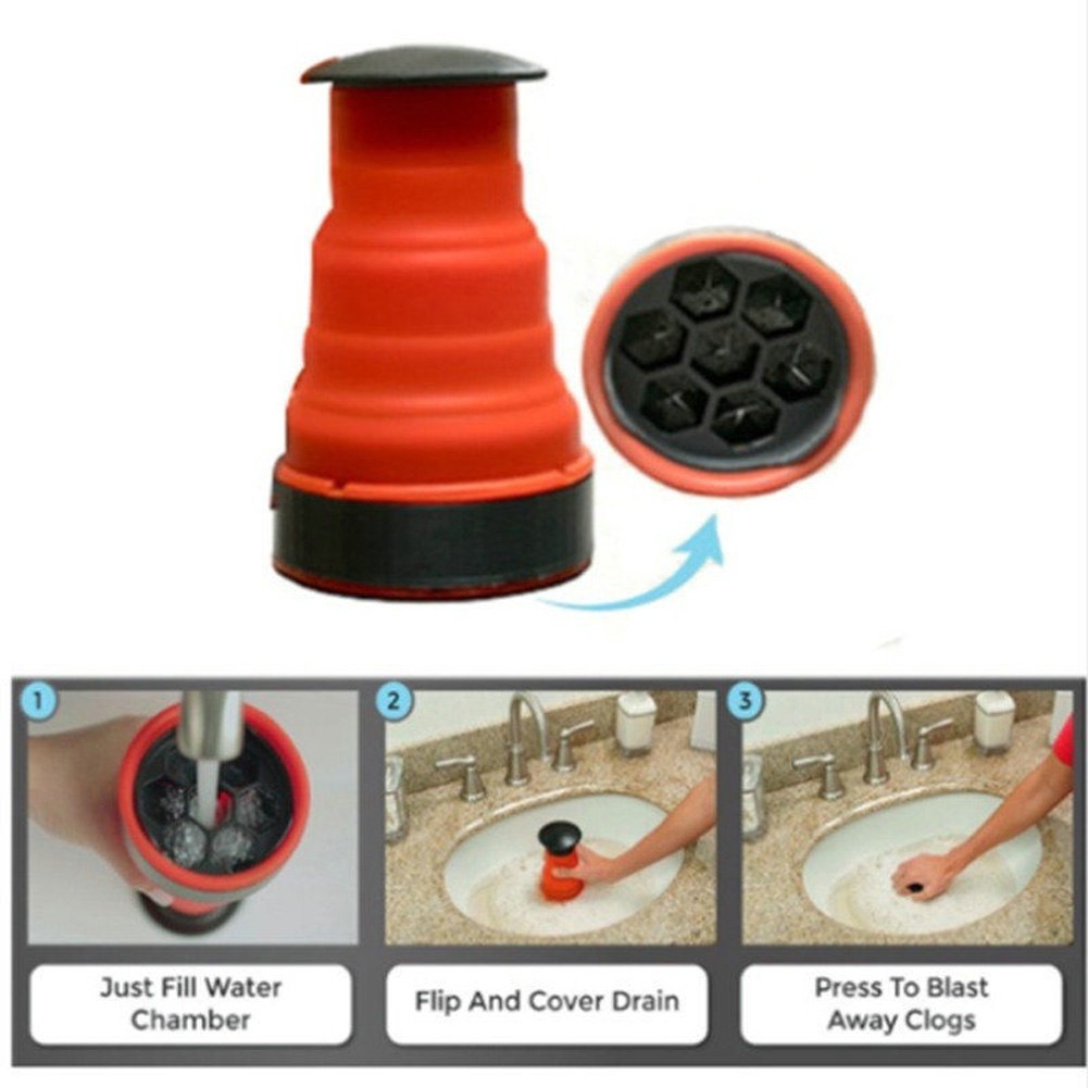 Clog Cannon High Pressure Powerful Manual Air Power Drain Blaster For Bathroom Kitchen Sink Plunger Pipe Clog Remover