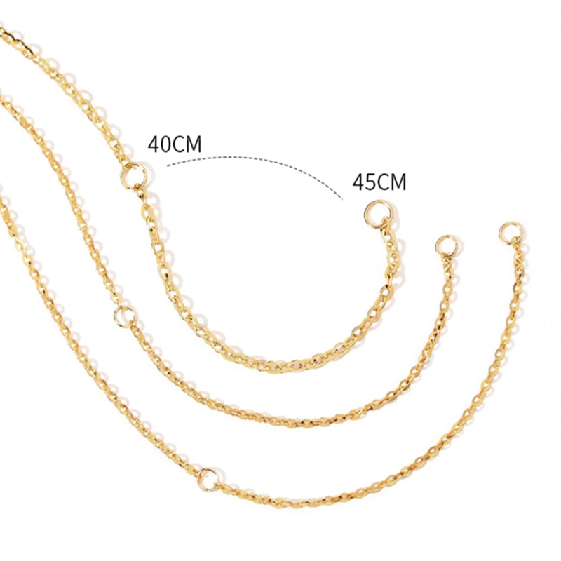 18k Gold Adjustable Chain Clavicle O-chain