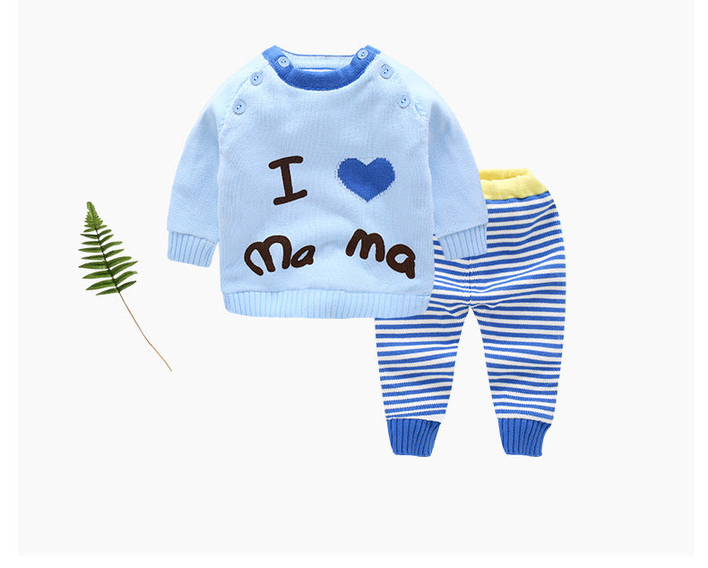 Baby Sweater Suit Baby Jacket Thick Line Suit