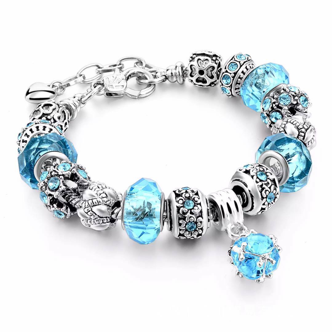 Crystal Beads Bracelets & Bangles Snake Chain Charm Bracelets For Women Jewellery - Minihomy