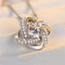 925 Sterling Silver Necklace For Women Forever Heart  Zircon Mosaic Necklaces & Pendants Gift - Minihomy