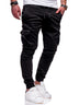 Casual Men Solid Color Multi Pocket Drawstring Ankle Tie Cargo Pants - Minihomy