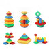 Kids Rainbow Tower Ring Wooden Jenga Color Cognitive Set Shapes Building Blocks Montessori Educational Toys for Kids - Minihomy